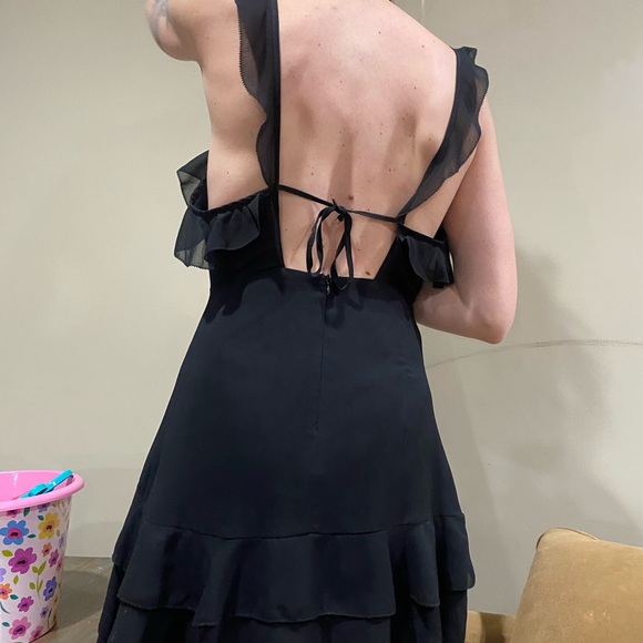Storia black Ruffle Dress- womens size Small - Picture 2 of 5